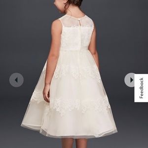 David’s Bridal Banded Lace Illusion Flower Girl Dress Size 6